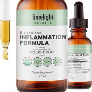 USDA Organic Inflammation Formula I High Absorption Drops I Inflammatory Support I Concentrated Turmeric Curcumin, Ginger, Boswellia, Black Pepper I No Additives, Vegan, Non-GMO, 60 Servings