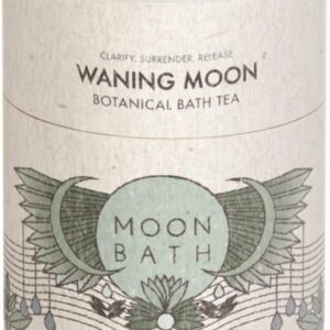 Moon Bath Botanical Bath Tea | Waning Moon Herbal Ayurvedic Bath Tea Soak for Detox & Release w/Peppermint, Rosemary & Helichrysum for 2 Baths & Organic Body Care for Lunar Alignment | Made in USA