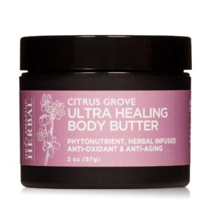 Ora’s Amazing Herbal Ultra Healing Body Butter, Intensive Moisturizer For Dry Skin, Hand Cream with Organic Shea Butter, Marjoram & Bergamot Essential Oil, Herbal Skincare, Citrus Grove Scent, 2 oz
