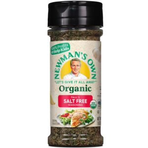 Newman’s Own Organic Paul’s Salt Free Seasoning; Perfect Spices for Cooking; Complete, No Salt, All Purpose Seasoning; USDA Certified Organic; No Preservatives; Salt Free; Non-GMO; Gluten-Free; 1.63 Oz Bottle