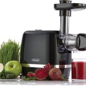 Omega H3000D Cold Press 365 Juicer Slow Masticating Extractor Creates Delicious Fruit Vegetable and Leafy Green High Juice Yield and Preserves Nutritional Value, 150-Watt, Black
