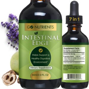 Go Nutrients Intestinal Edge – Gut Cleanse for Humans with Wormwood, Black Walnut, Clove – Detox Liquid for Women, Men, Children & Adults – Organic Herbal Support for Digestion & Wellness – 2oz