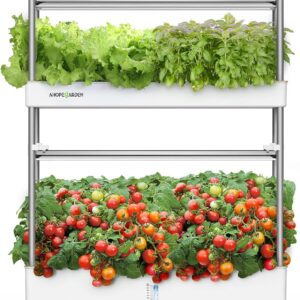 Ahopegarden Indoor Garden Hydroponics Growing System, 60 Pods Vertical Garden with LED Grow Light – Plant Germination Kit Aeroponic Veggie Flower Fruit Growth with Smart Socket & Pump System
