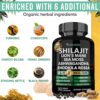 Shilajit for Men 11-in-1 Pure Himalayan Organic Shilajit Capsules with Sea Moss Ashwagandha Rhodiola Rosea Panax Ginseng Turmeric Lion’s Mane Ginkgo. Shilajit Capsules for Women. - Image 4