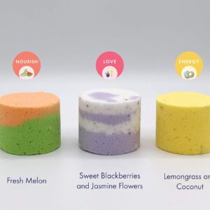 Variety Pack Bath Bombs 3.0 Ounces Each Organic Cocoa Butter Natural Plant-Based Ingredients (Variety 15 Pack: Rejuvenate)
