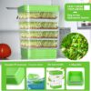4-Tier Seed Sprouting Kit with Drain Holes and Drain Tray, Upgrade Stackable Microgreens Fresh Organic Bean Seed Sprouter Tray Ripple Soil-Free Sprouter Tray for Beans Alfalfa Seeds - Image 3