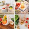 KerKoor Reusable-Cotton-Mesh-Produce-shopping-Bags-Washable Eco Friendly Premium See Through Lightweight Net zero Bulk Bags for Veggie Fruit Vegetable Grocery Storage (9 Packs) - Image 4