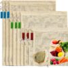 KerKoor Reusable-Cotton-Mesh-Produce-shopping-Bags-Washable Eco Friendly Premium See Through Lightweight Net zero Bulk Bags for Veggie Fruit Vegetable Grocery Storage (9 Packs) - Image 2